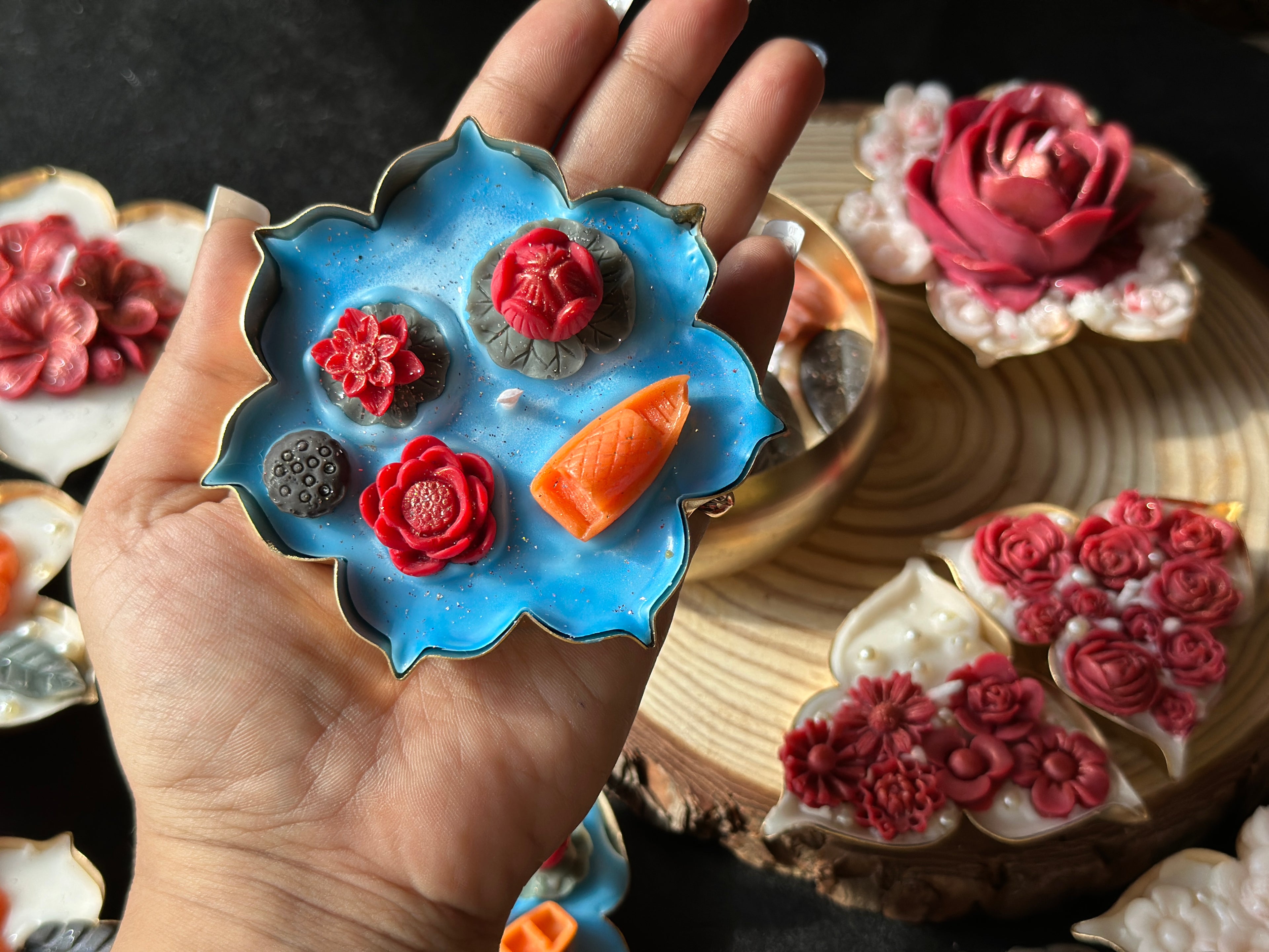 Lotus pond candle
