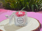 Cristal jar with floral flowers candles