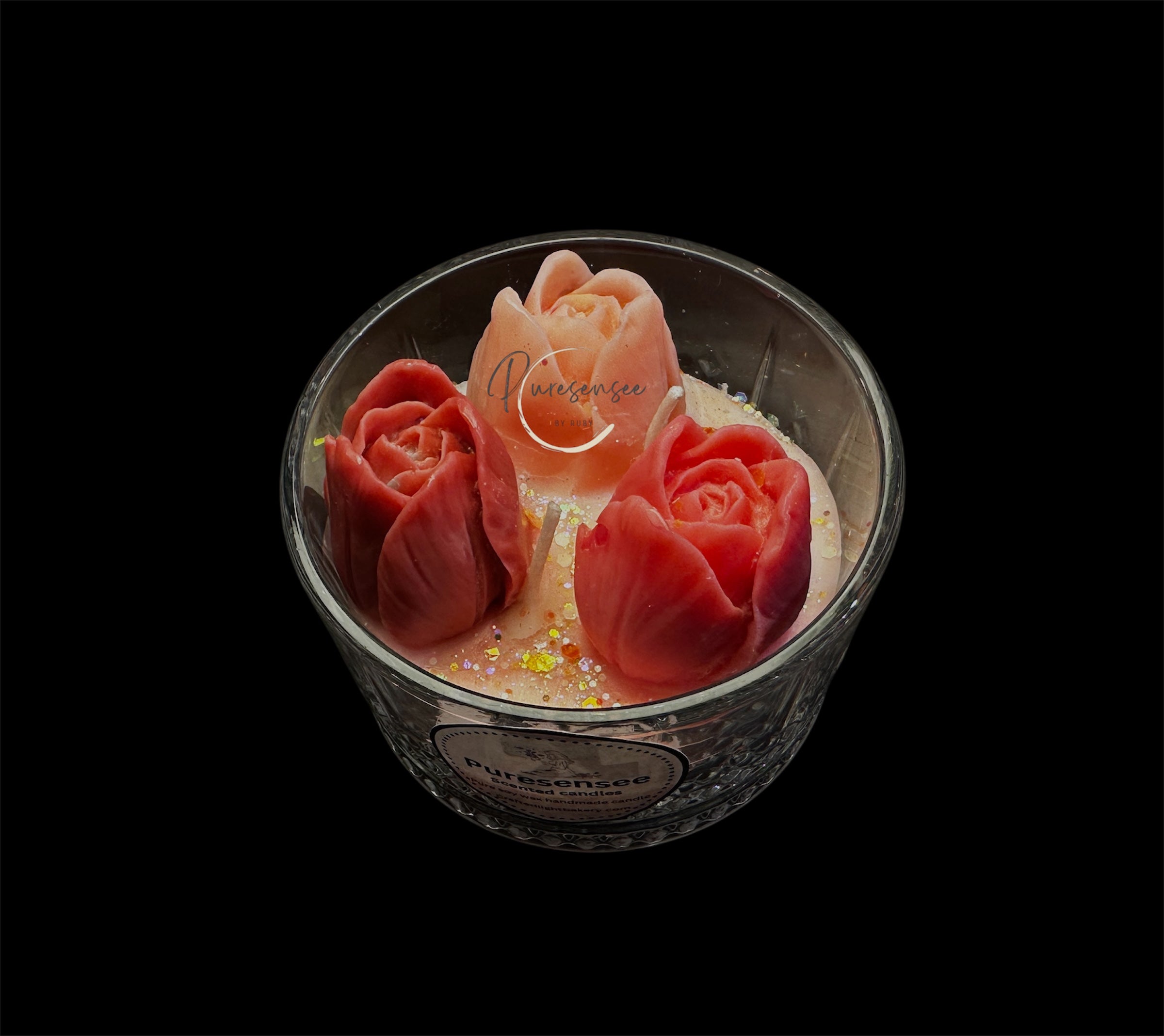 Rose bowl candles