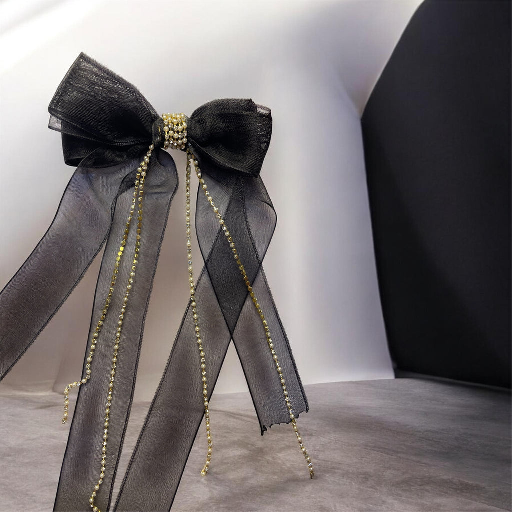 Black hair bow