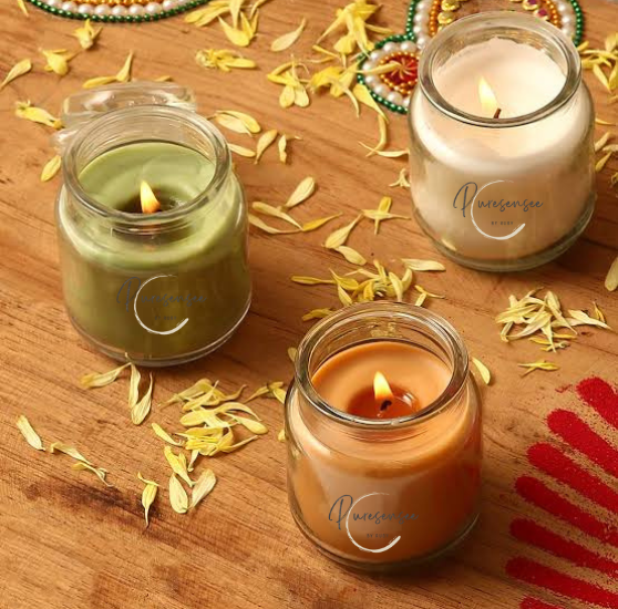 Pack of 3 Fragrance Jar Candles Jasmine, Lavender & candy